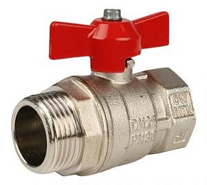 Кран шаровой полнопроходной ITAP IDEAL 093 - 1/2" (НР/ВР, PN50, Tmax 150°С, ручка-бабочка красная) Кран шаровой полнопроходной ITAP IDEAL 093 - 1/2' (НР/ВР, PN50, Tmax 150°С, ручка-бабочка красная)