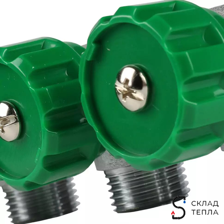 Коллектор FAR MULTIFAR 3824 - 1"(НР/ВР) на 4 контура 3/4"(плоское упл.). Вид 5.