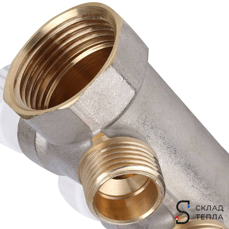 Коллектор регулирующий STOUT- 1" (НР/ВР) на 2 контура 1/2" (EK). Вид 8.