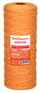 Сменный картридж АКВАБРАЙТ Феррум-10ББ (Ниточный-Обезжелезивание, 15 000л, 20л/мин)