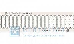 Решетка штампованная стальная оцинкованная DN100 Gidrolica 500х136 мм