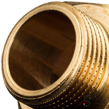 Ниппель латунный резьбовой переходной STOUT - 3/8" x 1/4". Вид 4.