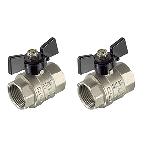 Кран шаровой полнопроходной TIM - 3/4' (ВР/ВР, PN40, ручка-бабочка черная, 2шт)