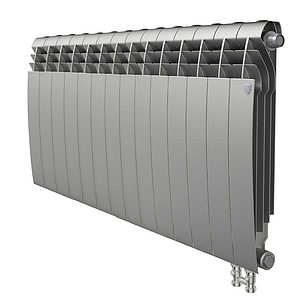 Радиатор биметаллический Royal Thermo BiLiner 500 V Silver Satin (Н) (Серый) - 14 секций