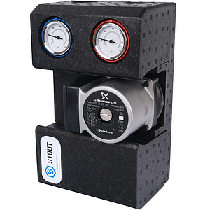 Насосная группа STOUT - 3/4' (с термостатическим смесительным клапаном, с насосом UPSO 15-65 130)