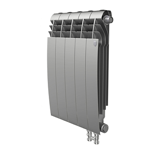 Радиатор биметаллический Royal Thermo BiLiner 500 V Silver Satin (Н) (Серый) - 5 секций