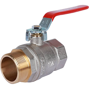 Кран шаровой полнопроходной Rommer - 1 1/2' (вн./нр.,PN40, ручка рычаг красная)