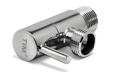 Кран шаровой угловой с рычагом TIM - 1/2' x 1/2' (НР/НР, с отражателем, хромированный)