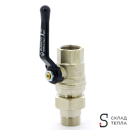 Кран шаровой полнопроходной Bugatti Oregon 320 - 1 1/4" (ВР/НГ, PN25, ручка-рычаг черная). Вид 4.