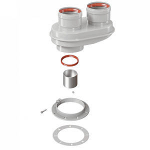 Адаптер для перехода на двухтрубную систему Rommer 80/80 (Ferroli, Bosch, Buderus, Baxi ECO)