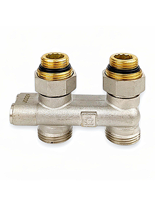 Узел нижнего подключения прямой перекрестный Zeissler 3/4' х 1/2' с запорными вентилями