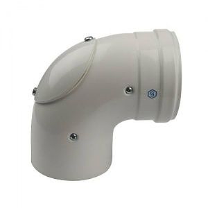 Отвод 90° с инспекционным окном для коаксиального дымохода STOUT D60/100 мм (для конденсац. котла)