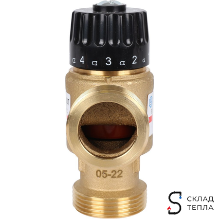 Термостатический смесительный клапан STOUT 1 1/4" (30°-65°C, KVs 3,5 м³, центральное смешиванивание). Вид 5.