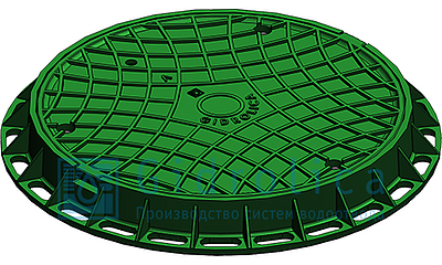 Люк канализационный пластиковий зеленый Gidrolica 80х750 мм