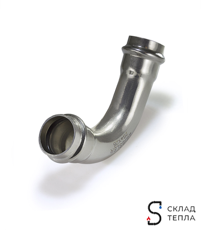 Отвод двухраструбный 90° Zeissler 15 из нержавеющей стали. Вид 1.