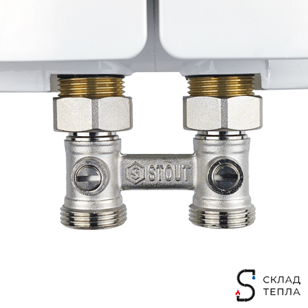 Узел нижнего подключения прямой STOUT - 3/4" (для двухтрубной системы). Вид 1.