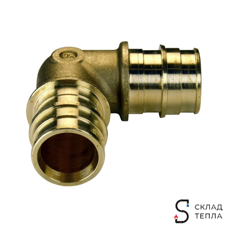 Отвод 90° РОС - 16 латунный (аналог Uponor и Usystems). Вид 2.
