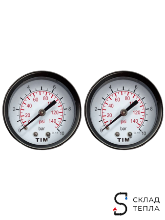 Манометр аксиальный Tim 1/4"- 10 бар. Вид 1.