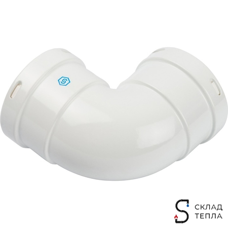 STOUT Элемент дымохода отвод 90° м/м DN80. Вид 2.