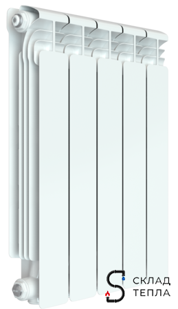 Радиатор алюминиевый Rifar Alum Ventil 500 - 5 секций (подключение нижнее слева). Вид 1.