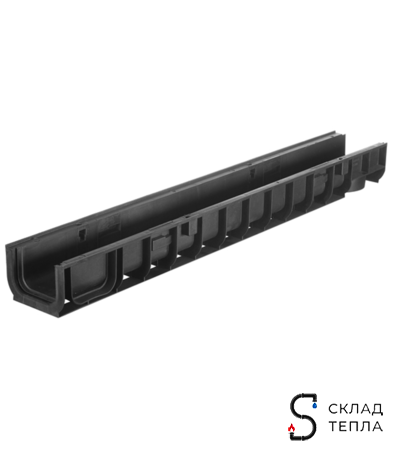 Лоток водоотводный пластиковый Gidrolica DN100 1000х145х80 мм. Вид 1.
