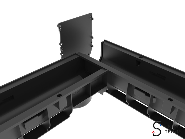 Лоток водоотводный пластиковый Gidrolica DN100 1000х145х60 мм. Вид 5.