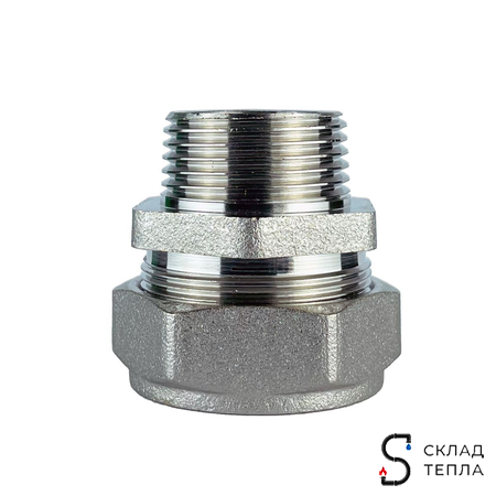 Переход на наружную резьбу TIM 25 х 1 1/4" для гофрированной трубы. Вид 5.