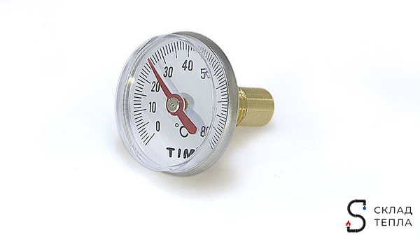 Термометр аксиальный Tim с гильзой 1/2" D-40. Вид 9.