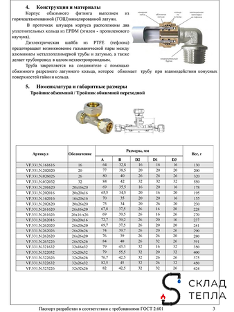 Тройник VALFEX - 16 (винтовой, для металлопластиковых труб) 1шт. Вид 10.