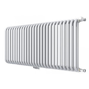 Радиатор 2 трубчатый Rommer 500 - 27 секций (боковое подключение, цвет белый RAL9016)