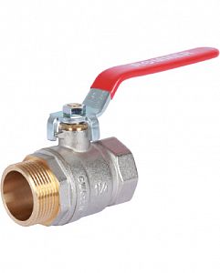 Кран шаровой полнопроходной Rommer - 3/4" (вн./нр.,PN40, ручка рычаг красная) Кран шаровой полнопроходной Rommer - 3/4' (вн./нр.,PN40, ручка рычаг красная)