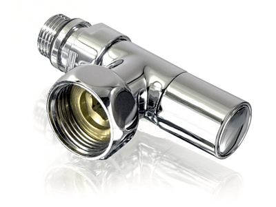 Вентиль угловой TIM 1' х 1/2' (НГ/НР) для полотенцесушителя (пара)