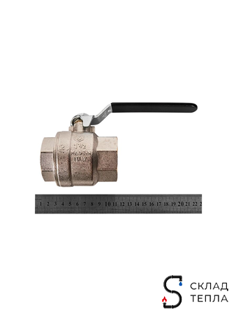 Кран шаровой полнопроходной STOUT - 1 1/2" (ВР/ВР, PN40, Tmax 150°С, ручка-рычаг черная). Вид 4.