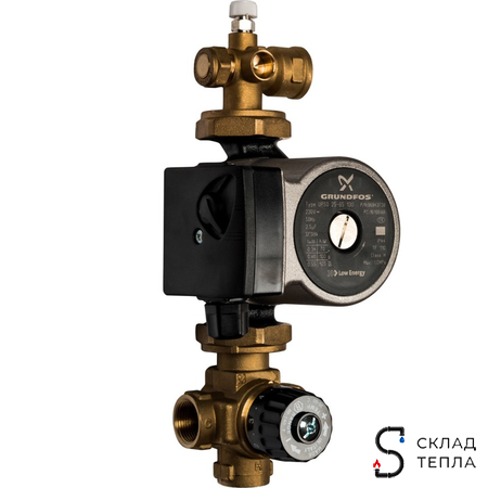Насосно-смесительный узел с термостатическим клапаном; Grundfos UPSO 25-65 130*. Вид 3.