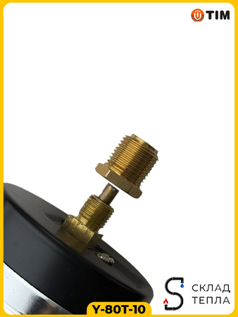 Термо-Манометр TIM Y-80T аксиальный (D-80 мм, 0-10 бар). Вид 5.