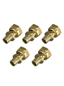 Переход на накидную гайку TIM - 20 x 1/2' (для труб из сшитого полиэтилена, комплект 5шт)