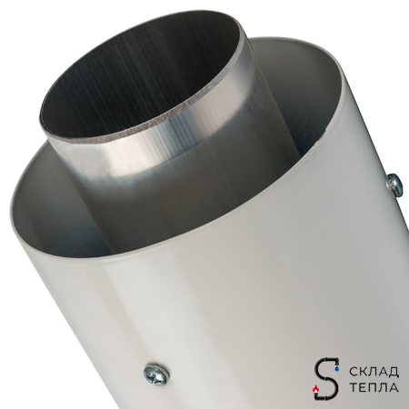 Проход через стену для коаксиального дымохода STOUT D60/100 мм, длина 900 мм (оголовок нерж.сталь). Вид 4.