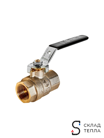 Кран шаровой полнопроходной STOUT - 1/2" (ВР/ВР, PN40, Tmax 150°С, ручка-рычаг черная). Вид 2.