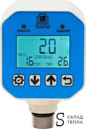 Реле давления электронное ПолиТех стандартное (10 бар, 1/2" НР, без кабеля). Вид 6.