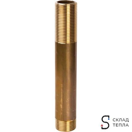 Сгон латунный STOUT - 1/2", длина 75 мм. Вид 1.