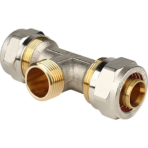 Тройник комбинированный с наружной резьбой STOUT - 26 x 3/4' (винтовой, для металлопласт.труб)