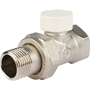 Клапан запорный балансировочный прямой STOUT - 1/2' (ВР/НР, PN10, Tmax 120°С, белый колпачок)