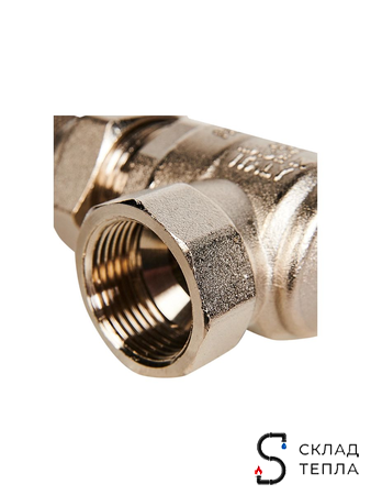 Кран шаровой полнопроходной угловой STOUT - 3/4" (ВР/НГ, ручка-бабочка черная). Вид 3.