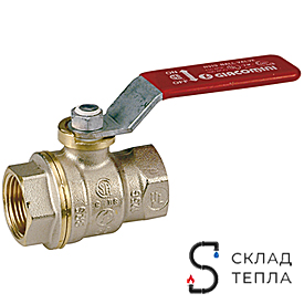 Кран шаровой полнопроходной Giacomini R910 - 3" (ВР/ВР, PN28, Tmax 185°С, ручка-рычаг красная). Вид 1.