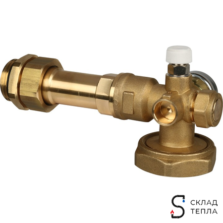Насосно-смесительный узел STOUT - 1" (с термостатическим клапаном 20-43°C, без насоса)*. Вид 3.