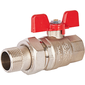 Кран шаровой полнопроходной STOUT - 3/4' (ВР/НГ, EPDM, PN40, Tmax 150°С, ручка-бабочка красная)