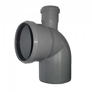 Отвод 87° с фронтальным патрубком для внутренней канализации СИНИКОН - 110 x 50 (выход вверх)