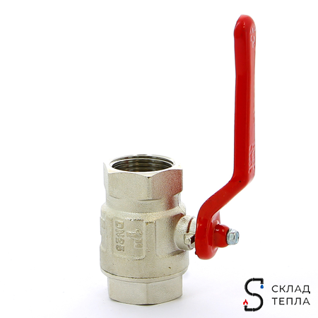 Кран шаровой полнопроходной ITAP IDEAL 090 - 2" (ВР/ВР, PN25, Tmax 150°С, ручка-рычаг красная). Вид 5.