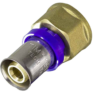 Переход на внутреннюю резьбу TIM - 20 x 3/4" (прессовой, для металлопластиковых труб) Переход на внутреннюю резьбу TIM - 20 x 3/4' (прессовой, для металлопластиковых труб)