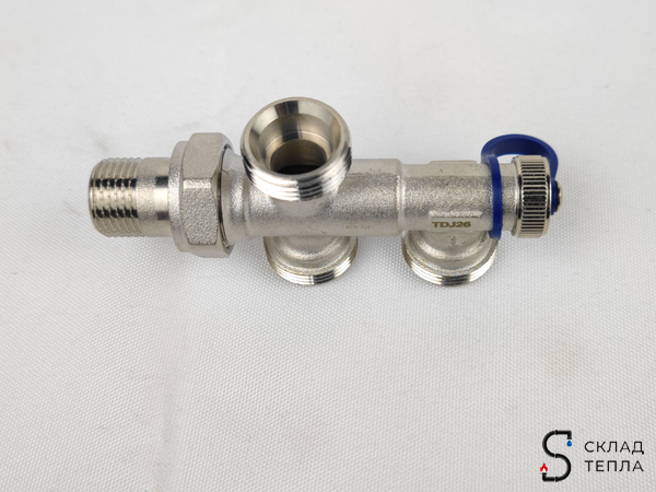 Узел для нижнего подключения радиатора TIM 1/2"х3/4"ЕК (для двухтрубных систем). Вид 6.